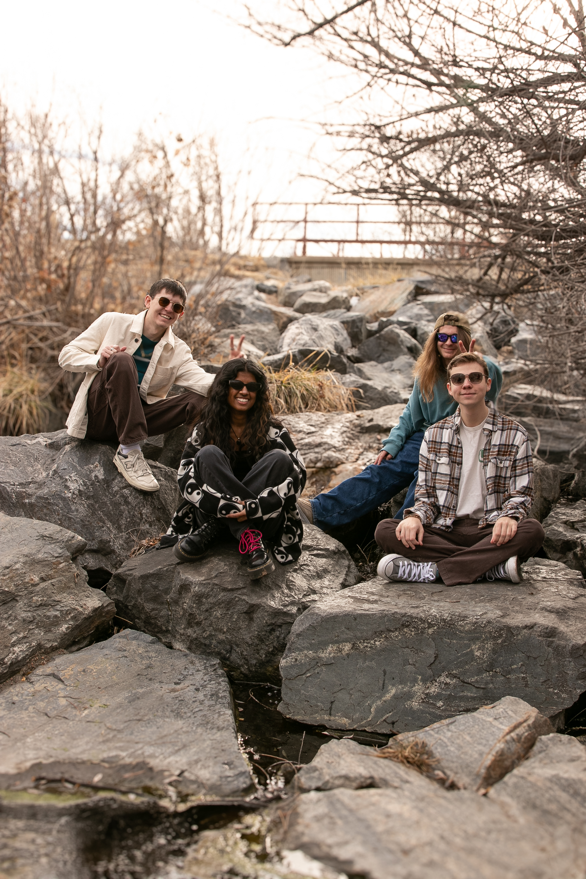 Band members laughing together